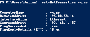 test-netconnection